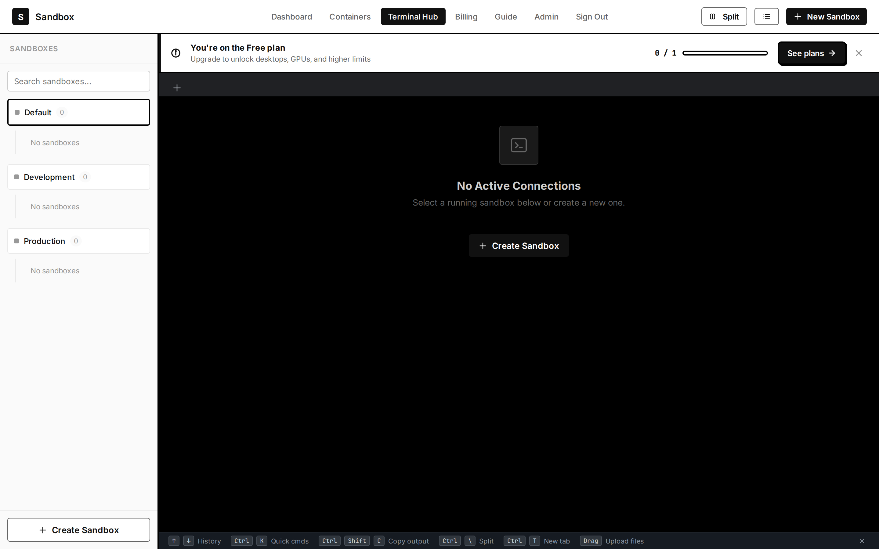 The Terminal Hub — a real terminal into your box.